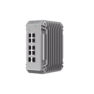 Switch de Verdadero Grado Industrial Especialmente Diseñado para Entornos Duros, Cuenta con 10 Puertos Gigabit, 8 de ellos Puertos PoE+ y 2 Puertos de Enlace Ascendente SFP