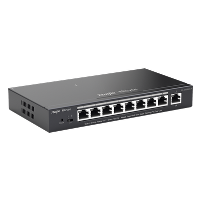 Switch PoE gigabit inteligente con 9 puertos gigabit, 8 puertos PoE+ hasta 120W, reconocimiento de cámaras IP, valor único para redes CCTV, gestionable en la nube