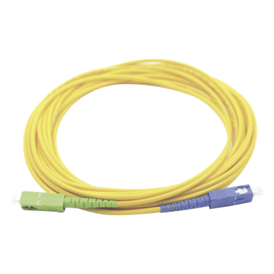 Jumper de Fibra Óptica Monomodo SC/UPC SC/APC Simplex, color amarillo 1 metro