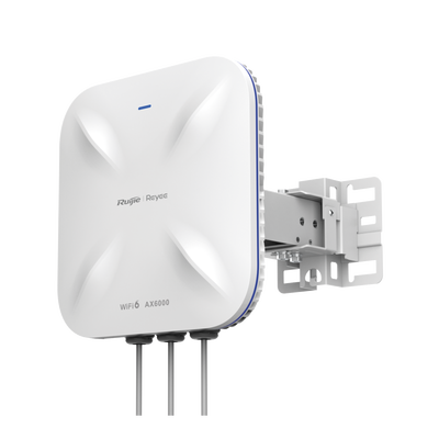 Punto de acceso Wi-Fi 6 direccional para exterior, IP 68, doble banda 4x4, 5.95 Gbps, puerto SFP de 2.5GE ideal para fibra óptica, hasta 512 usuarios, protección hasta 4 kV y protección contr