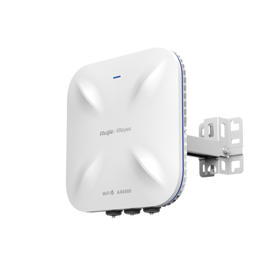 Punto de acceso Wi-Fi 6 para exterior 360°, IP 68, doble banda 4x4, 5.95 Gbps, puerto SFP de 2.5GE ideal para fibra óptica, hasta 512 usuarios, protección hasta 4 kV y protección contra erosi