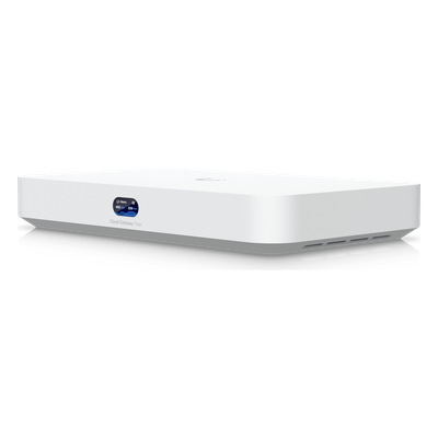 UniFi Cloud Gateway UCG Fiber / Administra todas las líneas UniFi / (4) puertos 2.5 GbE y (1) puerto LAN SFP+ 10G, (1) puerto WAN SFP+ 10G / Balanceo de carga hasta 2 líneas, fuente de alimen