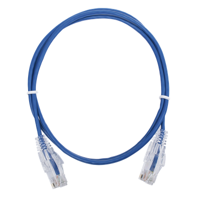 Cable de Parcheo Slim UTP Cat6 - 1 metro, Azul, Diámetro Reducido (28 AWG)