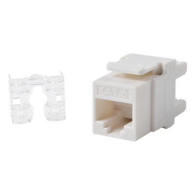 Módulo Jack Keystone Cat6 con terminación 110 (Punchdown) ángulo 180 º Color Blanco