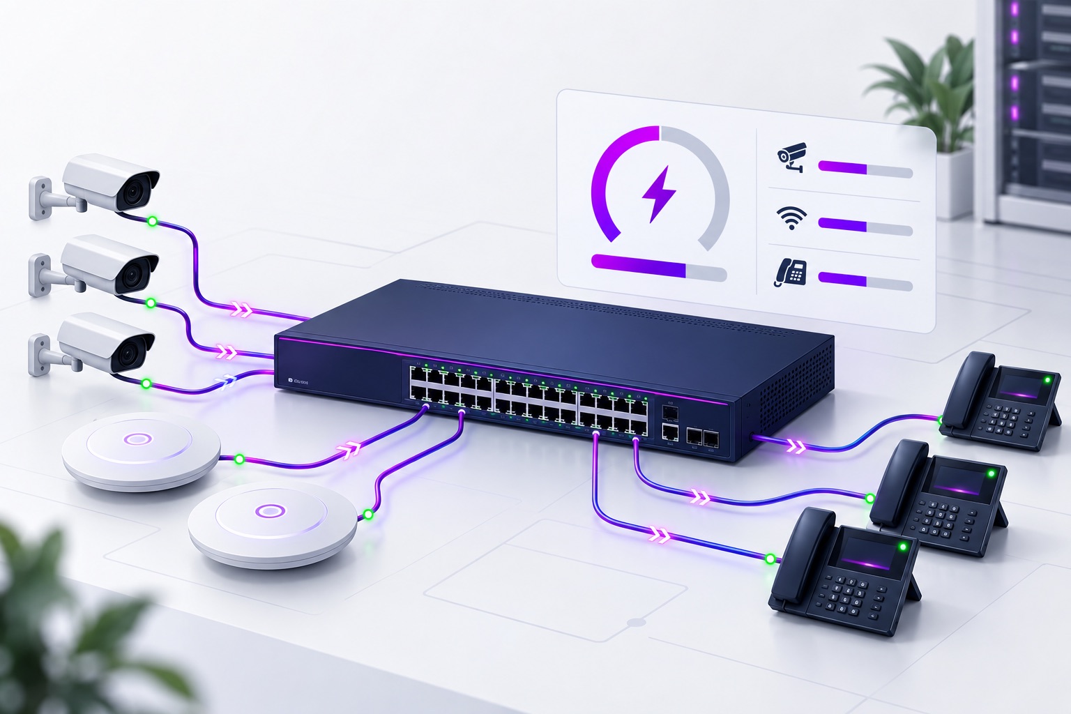 Cómo calcular el presupuesto PoE de un switch sin dejar equipos sin energía