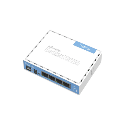 (hAP Lite) 4 Puertos Fast Ethernet y Wi-Fi 2.4 GHz 802.11 b/g/n