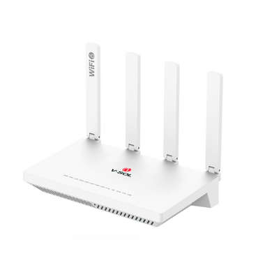 ONU GPON/EPON con Wi-Fi 6 AX1500 / Wi-Fi Doble banda 2.4 y 5 GHz / 4 Puertos Gigabit / Puerto PON SC/UPC, Hasta 1500 Mbps con Antena plegable de 180°