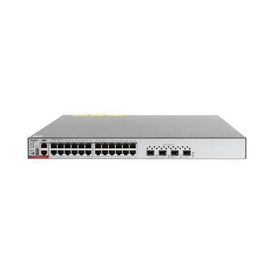 Switch Administrable Capa 3 de 24 puertos Gigabit 802.3af/at con 4 puertos SFP+ para Fibra Óptica de 10 Gb, hasta 370 watts, gestión gratuita desde la nube
