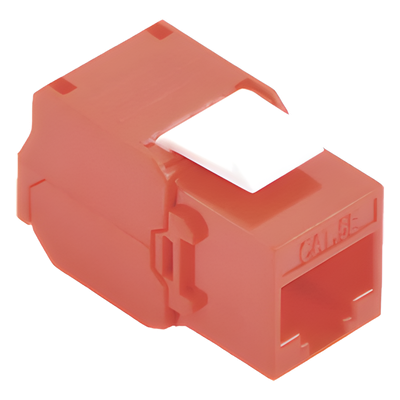 Módulo Jack Keystone Cat6 (toolless), con terminación en ángulo 180 º Color Rojo, Compatible con Faceplate y Patchpanel Linkedpro