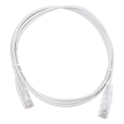 Cable de Parcheo Slim UTP Cat6 - 1.5 m Blanco Diámetro Reducido (28 AWG)