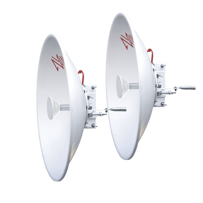 Kit de 2 Antenas Direccionales de alto rendimiento / Diámetro de 60 cm / 5.9-7.2 GHz / Ganancia 30 dBi / SLANT de 45° y 90° / Ideal para 30 km / Conector N-Hembra / Montaje y jumpers incluido