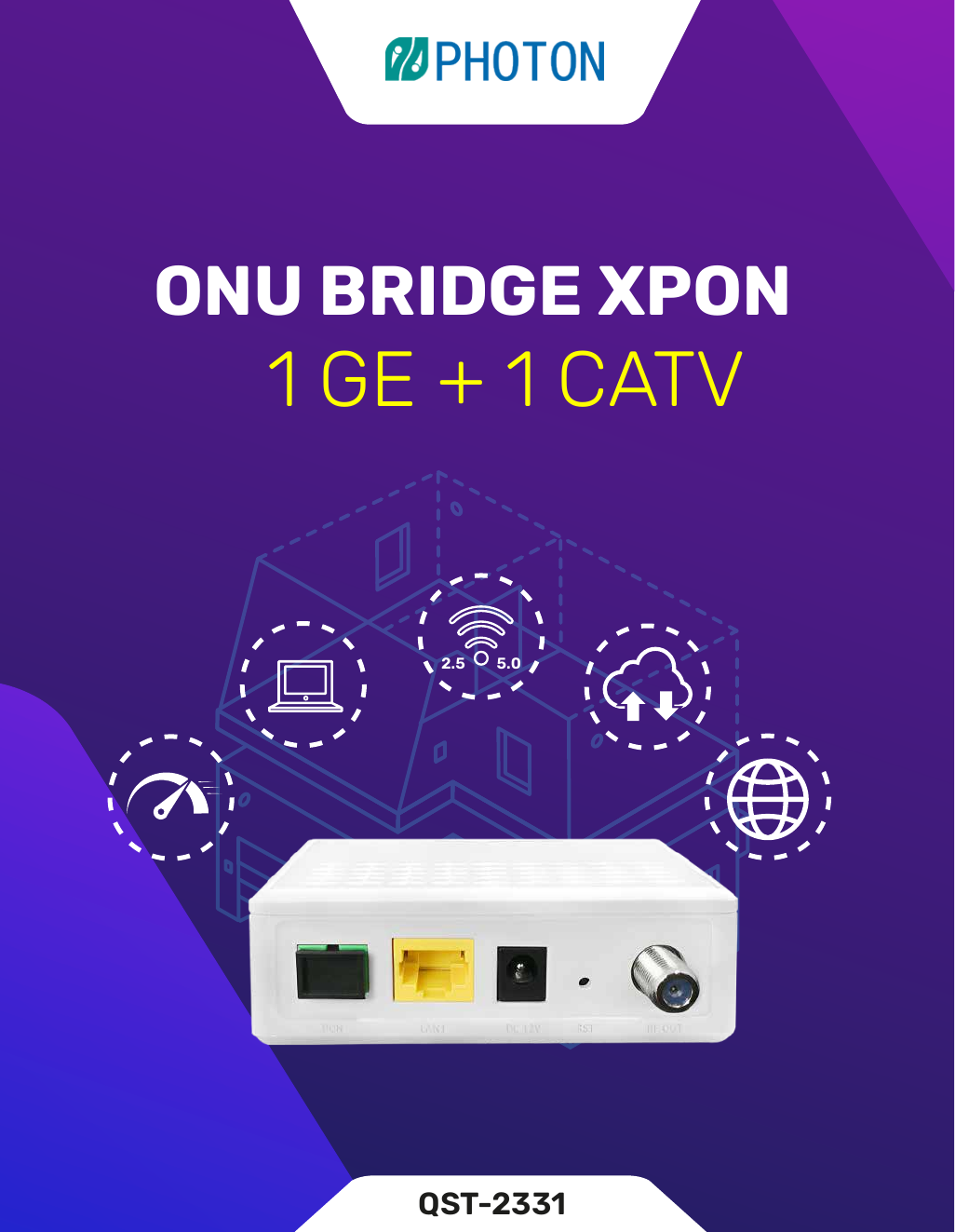 ONU XPON HGU 1GE+CATV — QST-2331
