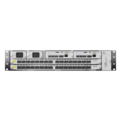 OLT Modular tipo Chasis Serie V5600X2 GPON/XGS-PON Combo, 2 Ranuras de Servicio Incluye 1 tarjeta de 16 puertos GPON con Módulos, 2 Fuentes de alimentación AC+DC, 1 Tarjeta de Control-UpLink,