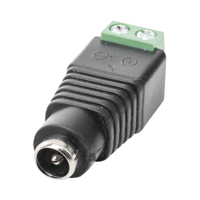 Adaptador Hembra Tipo Jack de 3.5 mm polarizado de 12 Vcc / Terminales Tipo Tornillo / Polarizado (+/-) / Ideal para Cámaras de CCTV.
