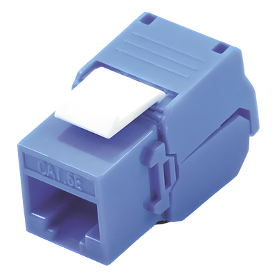 Módulo Jack Keystone Cat5e (toolless), con terminación en ángulo 180 º Color Azul, Compatible con Faceplate y Patchpanel Linkedpro