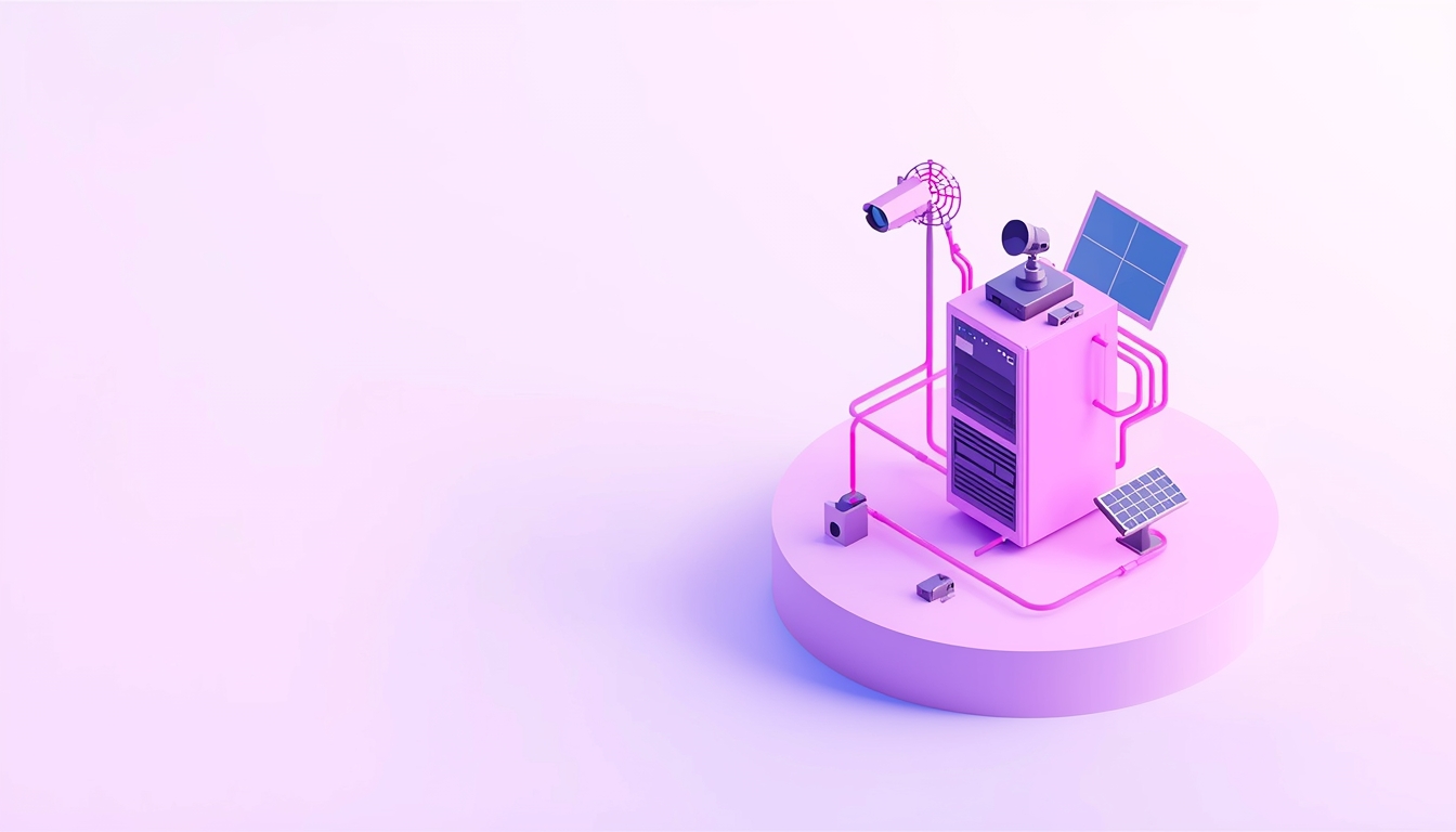 Ilustración conceptual de infraestructura, conectividad y energía conectadas